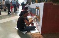 Student volunteers of Nature’s Club paint the Panvel Railway Station