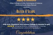 4 Stars for PCACS in Ministry of Education Institution's Innovation Council Annual Performance Result, 2021<br> Only Arts, Commerce & Science College in Mumbai to receive 4 stars<br> Amongst top two Arts, Commerce & Science Colleges in Maharashtra to receive 4 stars<br> Congratulations to all the stakeholders!!